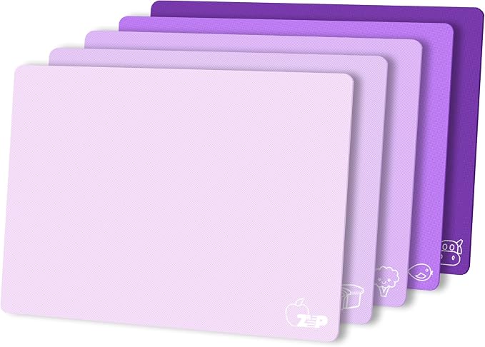 ZVP Flexible Plastic Cutting Board Set of 5 Gradient Color, Colorful Chopping by ZVP