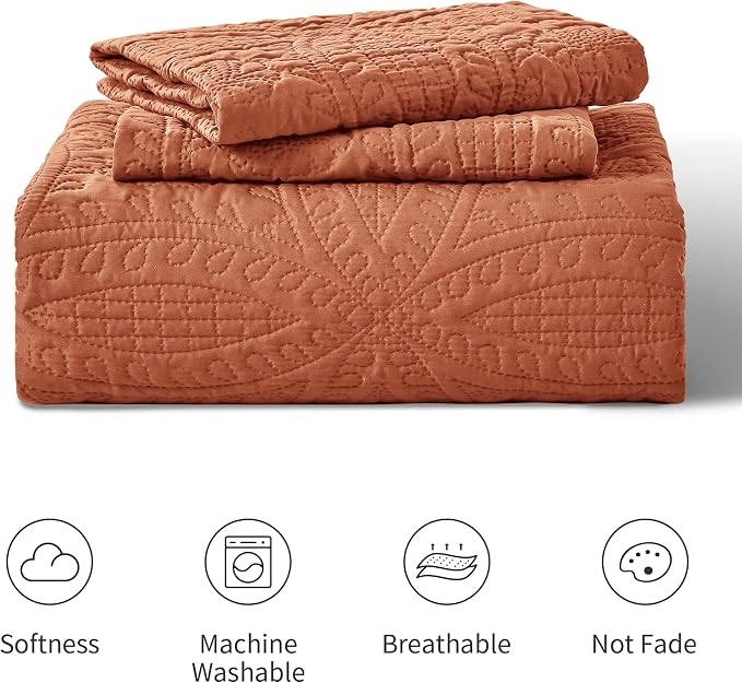 Love's cabin Oversized King Size Quilt Bedding Set Umber Bedspreads - Image 7