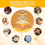 YestBuy Cupcake Stand with Yellow LED Lights, 4 Tier Cupcake Stand - Image 3