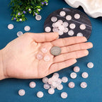 FASHEWELRY 50Pcs Natural Rose Quartz Cabochons Flat Back Gemstone Cabochons - Image 6