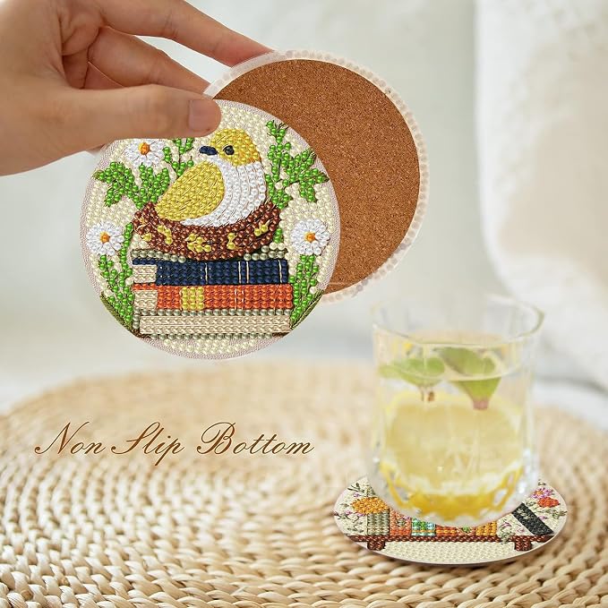 Axquilon 8 Pcs Books Diamond Art Coasters Kit - Image 4
