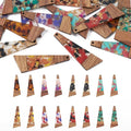 FASHEWELRY 16Pcs Trapezoid Resin Wood Charms Wooden Earring Blanks Geometry by FASHEWELRY