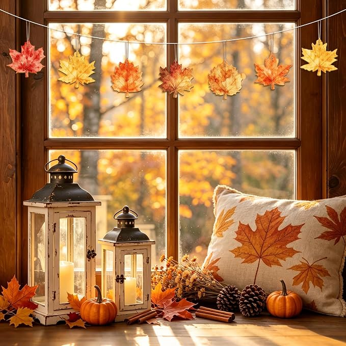 COCHIE Fall Leaves Wood Crafts to Paint Set of 24, Autumn Leaf Unfinished - Image 6