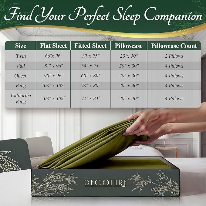 DECOLURE 100% Viscose Derived from Bamboo Sheets King Size - Image 8