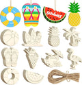 80PCS Wooden Summer Ornaments to Paint, 10 Styles DIY Blank Unfinished Wood by Sophena