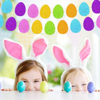 Whaline 54 Pcs Glitter Easter Egg Cutouts Colorful Egg Bulletin Board - Image 7