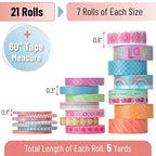 Mr. Pen- Washi Tape Set, 21 Rolls, Pastel Bliss | 5 Yards/Roll, Washi Tape - Image 2