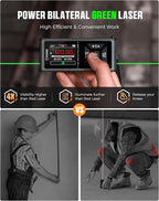 Laser Measurement Tool, CIGMAN 393ft/120M Bilateral Green Laser Distance - Image 2