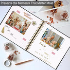 10 x 10 Inch Scrapbook Photo Album, Hardcover Kraft White Pages Arch Window - Image 4
