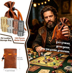Metal Coin Set with Leather Organizer - Image 4