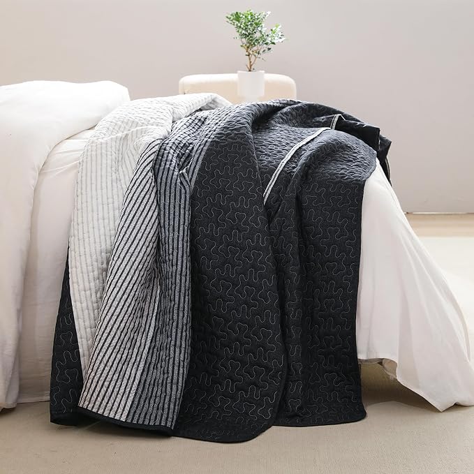 Litanika Quilt King Size Black, Soft Lightweight Polyester Comforter Bedding Set - Image 5