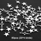 80PCS Silver Star Charms No Tarnish Stainless Steel Stars Charm | High Polished - Image 3