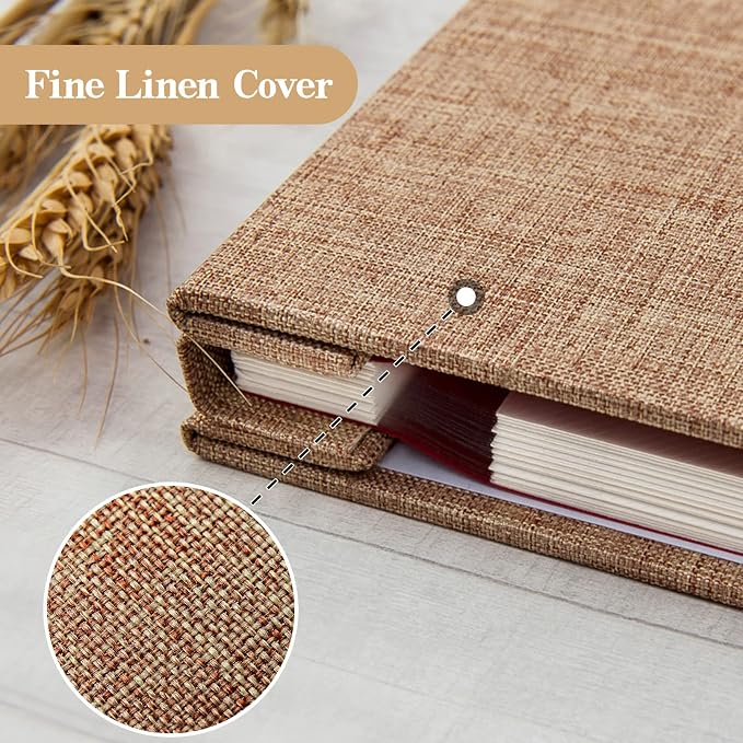 potricher Large Photo Album Self Adhesive 3x5 4x6 5x7 8x10 Pictures Linen Cover - Image 5