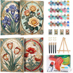 4 Pack Framed Paint by Numbers Kit by Yezavesu