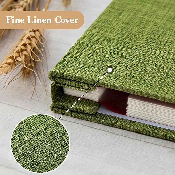 potricher Large Photo Album Self Adhesive 3x5 4x6 5x7 8x10 10x12 Pictures Linen - Image 5