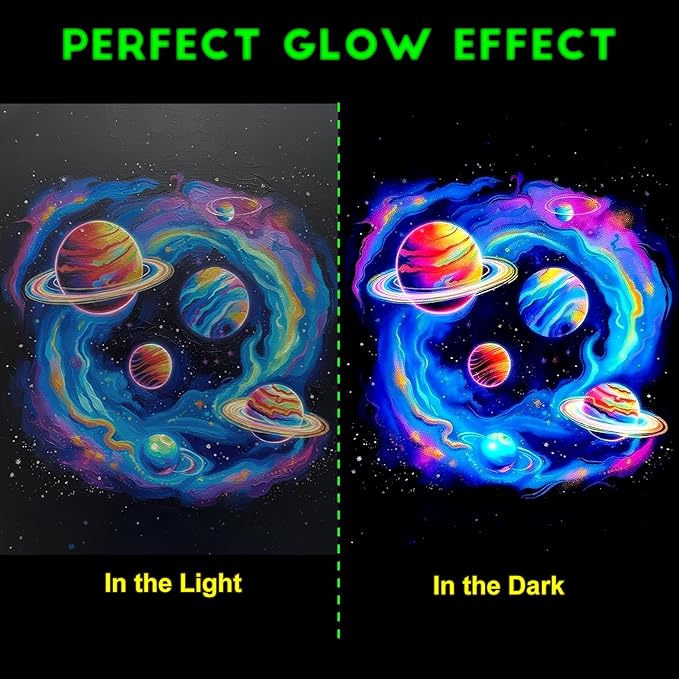 FansArriche Glow in the Dark Paint, 12 Colors x 20 ml Fabric Paint | 3D Neon - Image 3