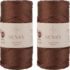 2 Pack of Sensy Premium 2mm 251 Yards Sparkle Polyester Rope 90% Polypropylene by SSENSY