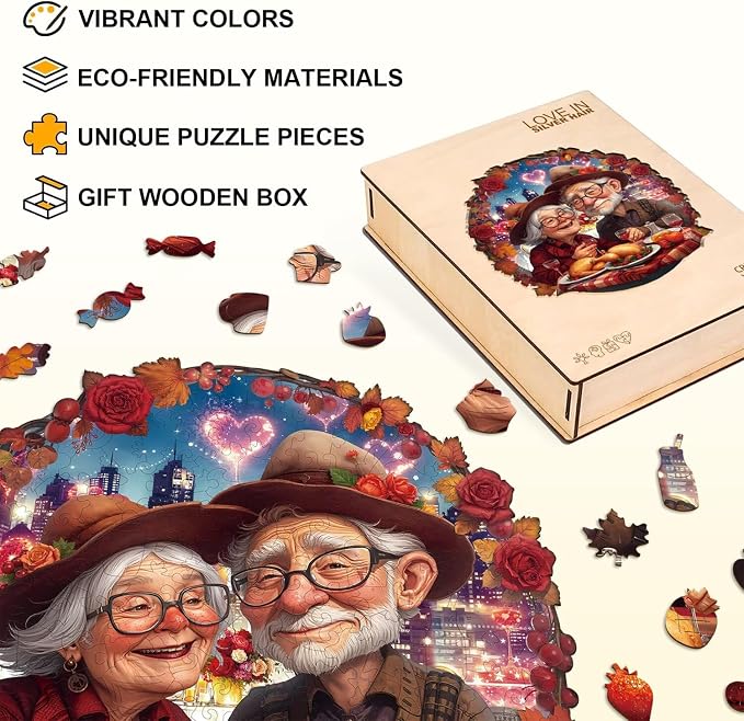 Romantic Grandma Grandpa Love Puzzles Adults Gifts - Image 2