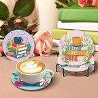 8 Pcs Book Diamond Art Coasters Kit - Image 5