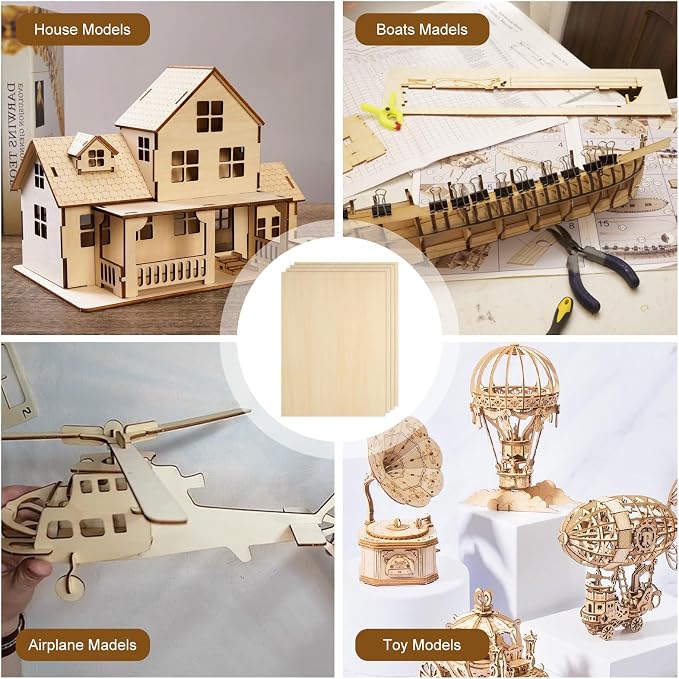 24Pcs 16 x 12 x 1/8 Inch Basswood Sheets, Unfinished Wood Boards, 3mm Basswood - Image 5