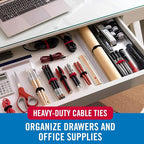 VELCRO Brand White Cable Ties Heavy Duty | 60Pc Bulk Pack | 8 x 1/2" ONE-WRAP - Image 4