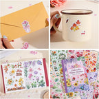 800+ PCS Floral Sticker Book for Journaling Supplies, Leaf Flower Watercolor - Image 5