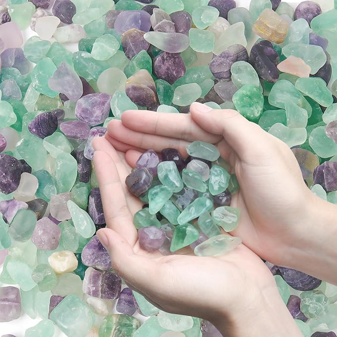T4U Fluorite Aquarium Gravel Rocks 3 Lbs, Crystals Chip Bulk by T4U