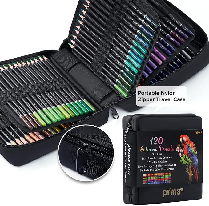 PRINA Art Supplies 120 Colors Colored Pencils Set - Image 2