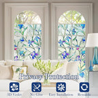 3D Stained Glass Window Privacy Film, Floral UV Block Cling - Image 2
