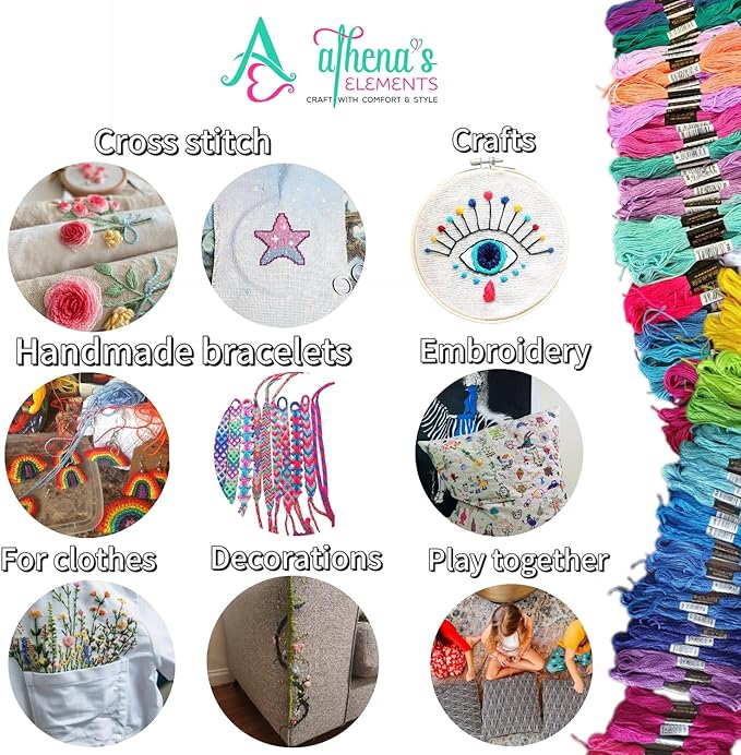 Athena's Elements 276Pcs Embroidery Kit, Cross Stitch Kits, Friendship Bracelet - Image 3