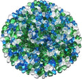 QYGL 0.55LB Green Mixed Clear Glass Pebbles, Tumbled Sea Glass Stones by QYGL