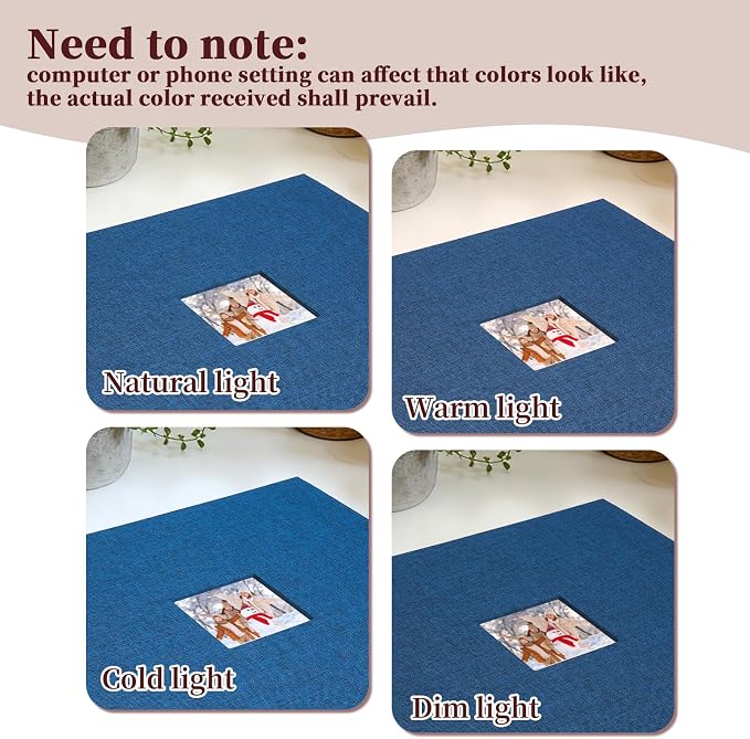 12x12 Inch Large 3 Ring DIY Scrapbook Photo Album, Linen Cover Scrapbook - Image 9