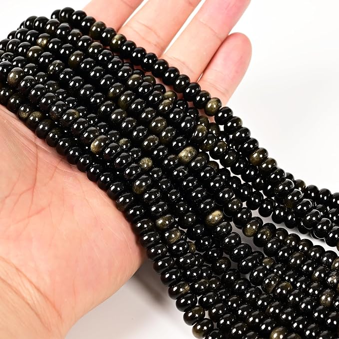 ICAI Natural 5x8mm Rondelle Beads, Abacus Disk Stone Spacer Gemstone Beads - Image 3