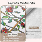 Windimiley Stained Glass Window Film, 3D Rose Floral Decorative Window Covering - Image 6