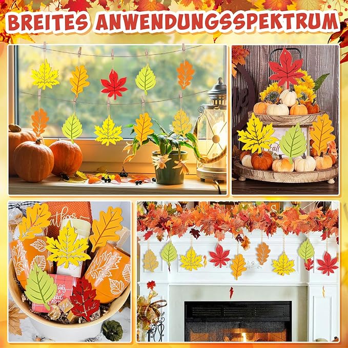36PCS Wooden Fall Ornaments to Paint Thanksgiving Decorations, 6 Styles DIY - Image 7