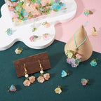 FASHEWELRY 72Pcs Mixed Color Glass Flower Charms 13mm Colorful Blossoming - Image 3