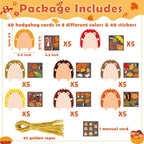 3sscha 40 Packs Fall Hedgehog Craft Kit - Image 2