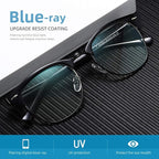 Blue Light Blocking Glasses Vintage Half Frame UV Clear Lens Anti Eyestrain - Image 2