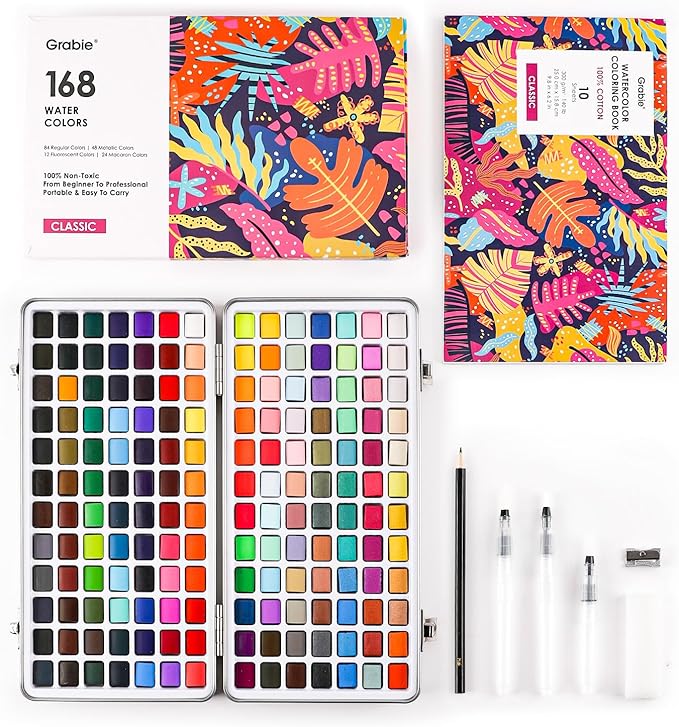 Grabie Watercolor Paint Set, Watercolor Paints, 168 Colors, Painting Set by Grabie