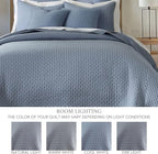Levtex Home - Cross Stitch Chambray Quilt Set - Twin Quilt + One Standard - Image 4