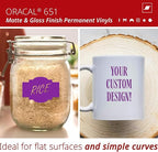 ORACAL 651 Matte Violet Vinyl Durable Roll Easy to Weed Permanent Adhesive - Image 2