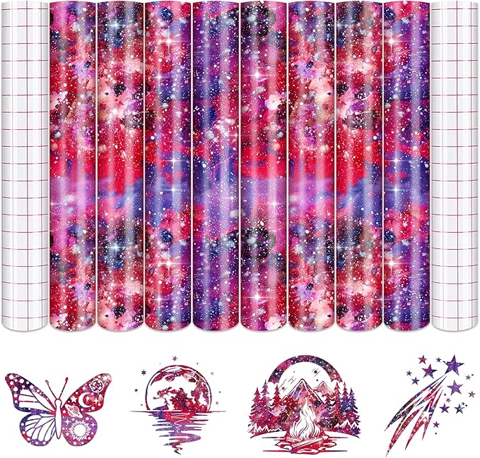 Tintnut Galaxy Permanent Vinyl 8 Sheets 12x10in Pink Purple Adhesive Vinyl | by Tintnut