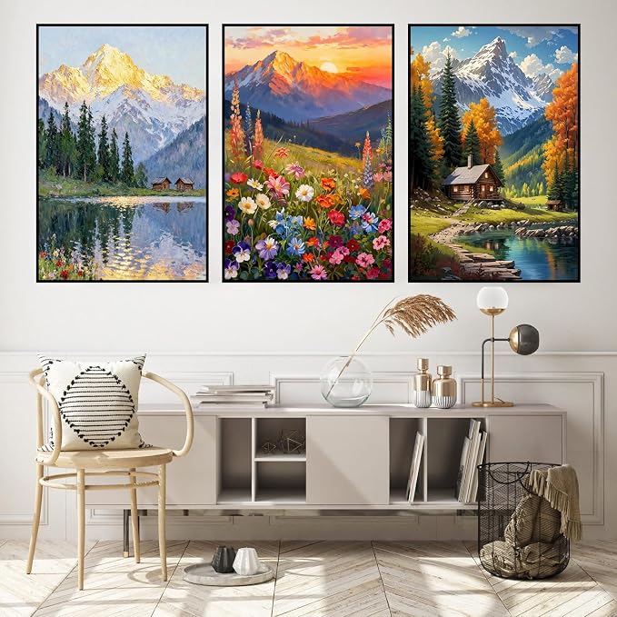3 Pack Framed Paint by Numbers for Adult - Image 2