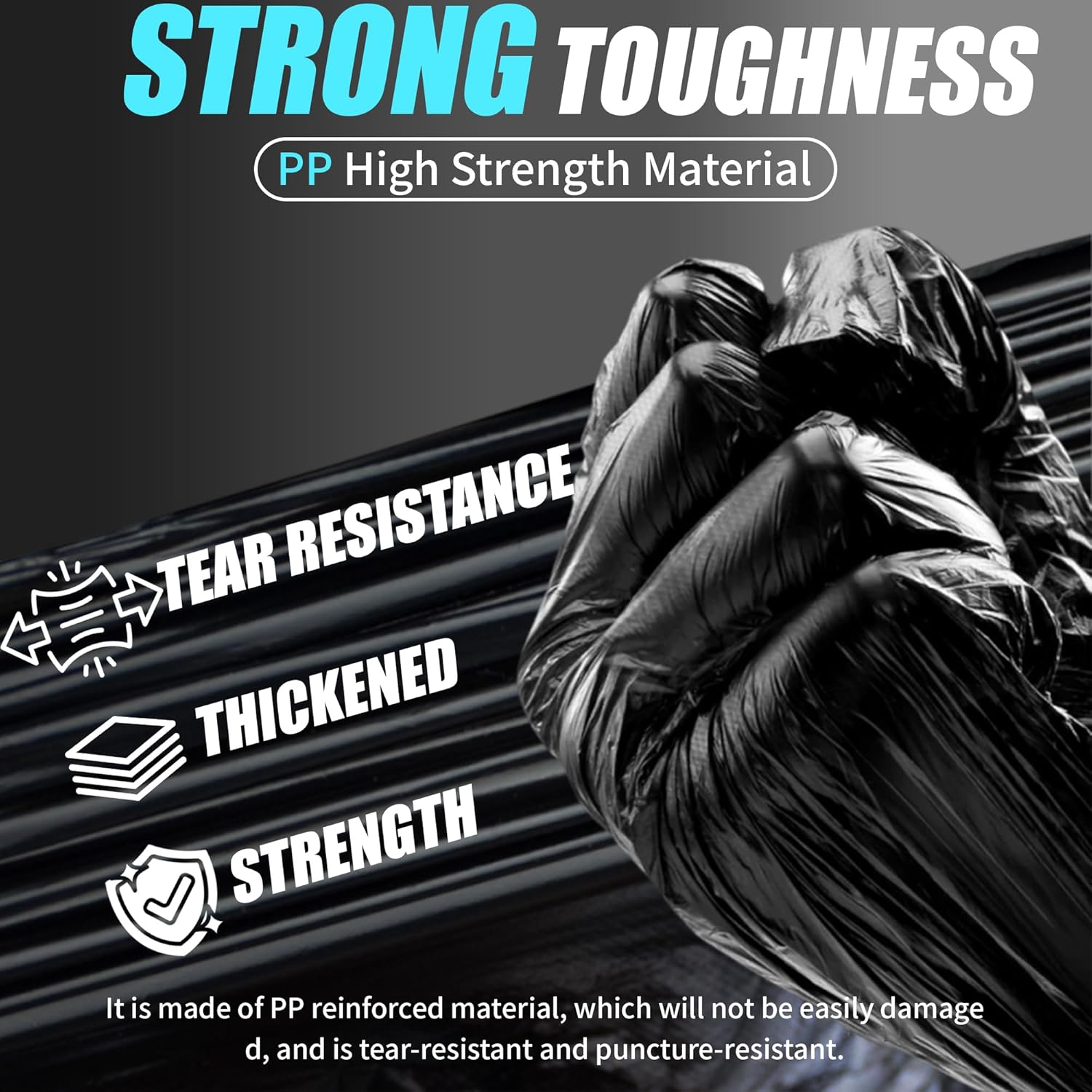 Brandon-super 55-60 Gallon Trash Bags, 50 count, Sturdy & Tear-Resistant Commercial Can Liners 55 Gallon, Large Garbage Bags, Large Black Trash Bags for Commercial, Lawn and Leaf Bags