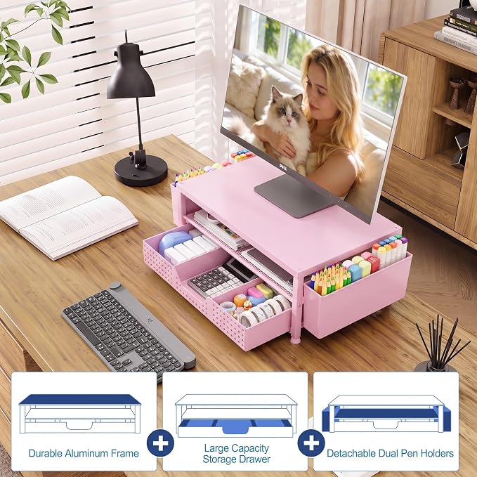 OPNICE Desk Organizers and Accessories, Computer Monitor Stand Riser - Image 5