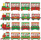 60pcs Christmas Theme Cutouts Xmas Trains Bulletin Board Decoration Set by partygreeting