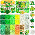 Gionlion 3000 Pcs St Patricks Day Accessories, St Patricks Day Green Clay Beads by Gionlion