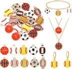 20PCS Sports Charms Enamel Basketball Baseball Pendant Charms - Image 2