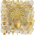 50PCS Gold Foil Floral Stickers, Metallic Botanical Decals, Waterproof PET by Unknown