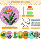 Clendo 8 Pcs Green Plants Diamond Painting Coasters Kits - Image 2